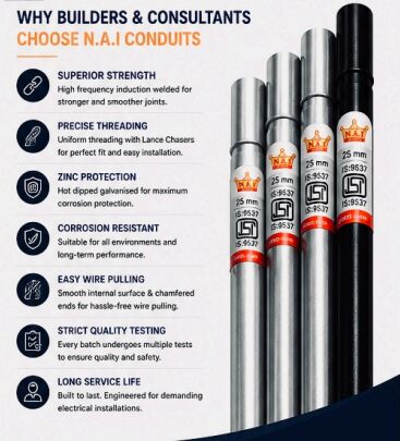 Mumbai, Materials, Choose N.A.I. Conduit Pipes For Strong & Durable Electrical Installations