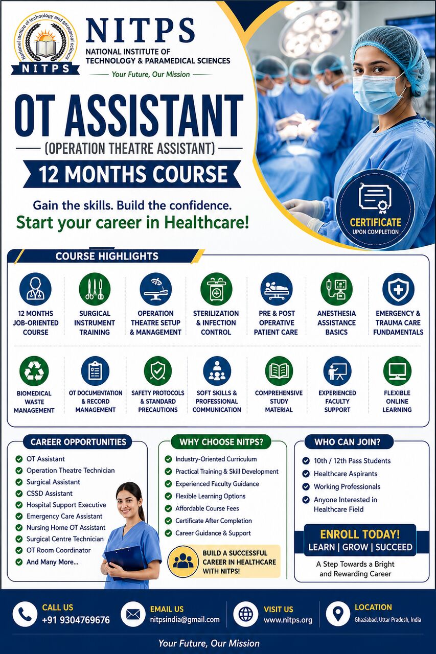 Ghaziabad, Education, OT Assistant (12 Months) Course | NITPS