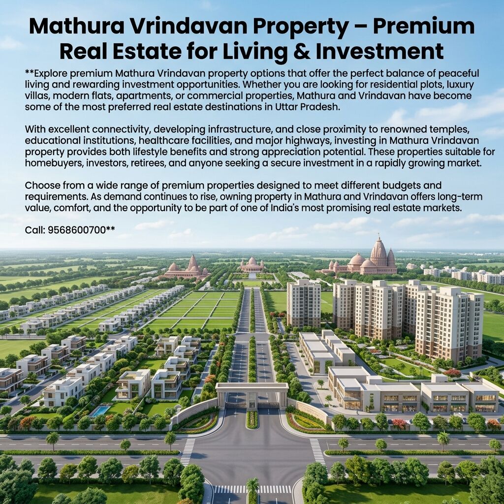 Lucknow, Commercial Plots, Mathura Vrindavan Property &ndash; Premium Real Estate For Living & Investment