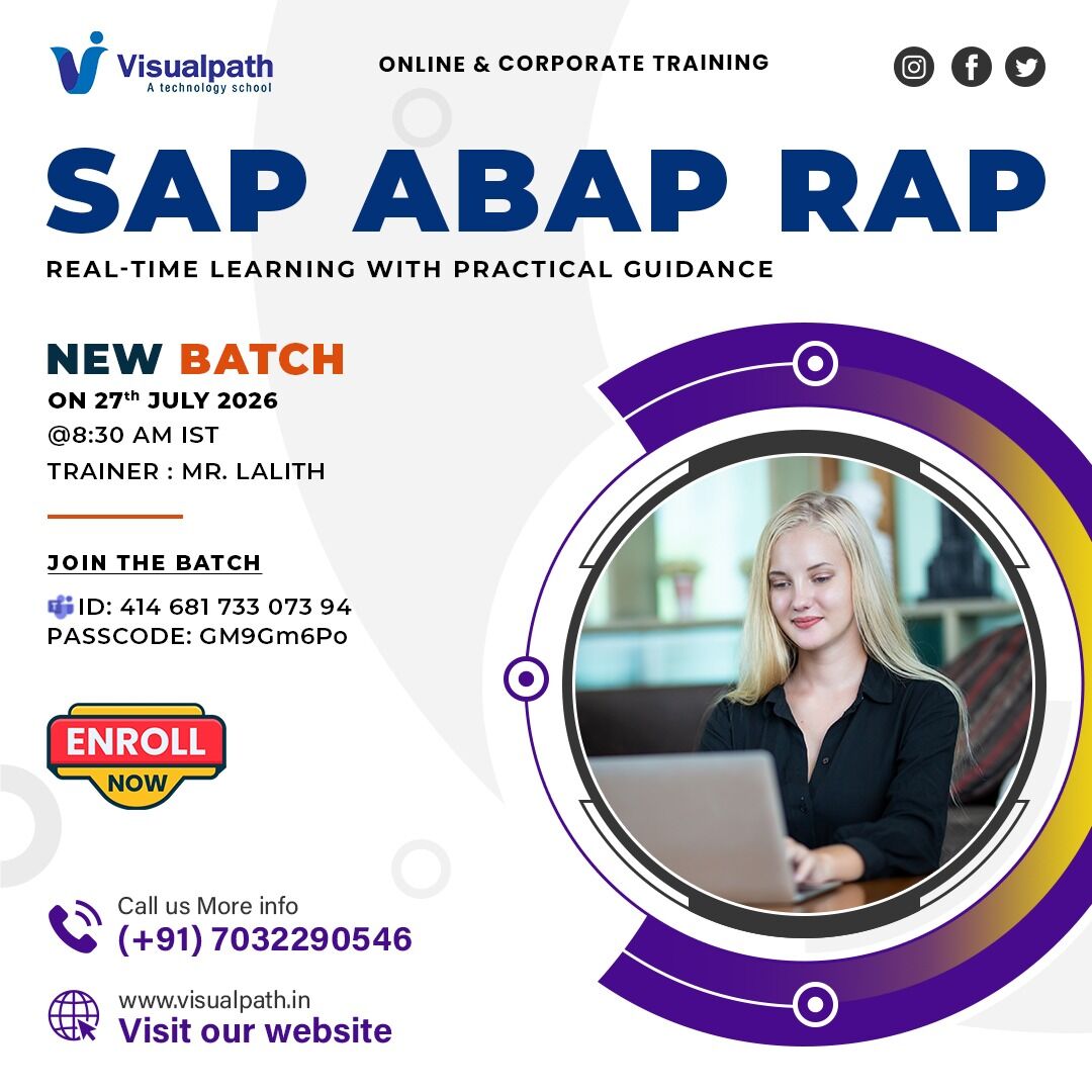 Hyderabad, Lessons Offered, SAP ABAP RAP New Online Batch Starts July 27th, 2026