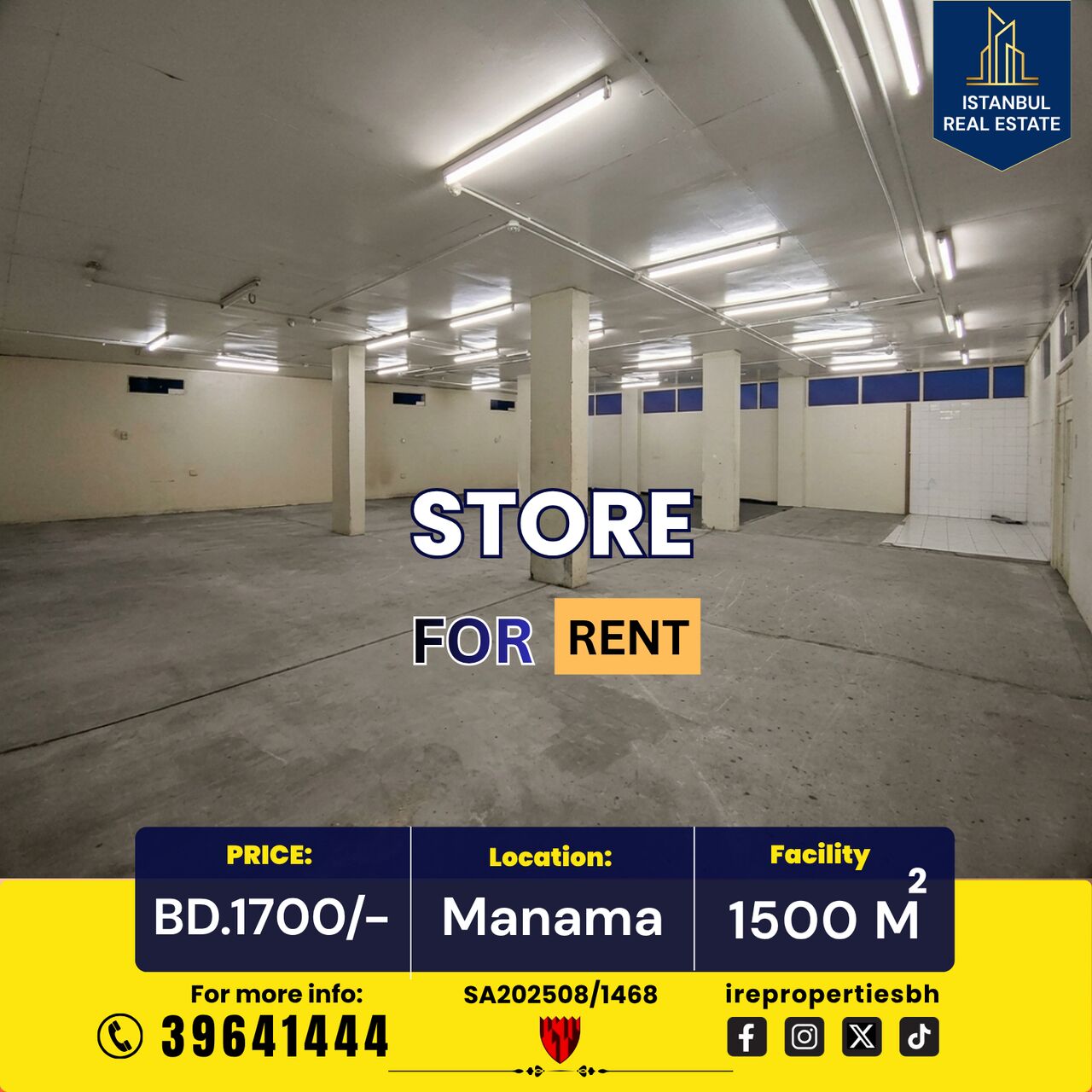 Salmaniya, Warehouses, BHD 1700,  1500 Sq. Meter,  Storage Space (1500 Sqm ) For Rent In Manama BD.1700/- Only