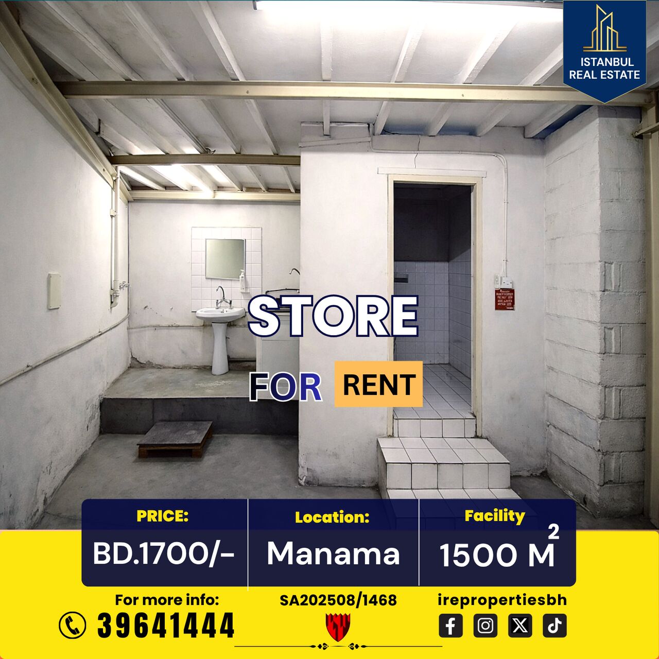 Salmaniya, Warehouses, BHD 1700,  1500 Sq. Meter,  Storage Space (1500 Sqm ) For Rent In Manama BD.1700/- Only