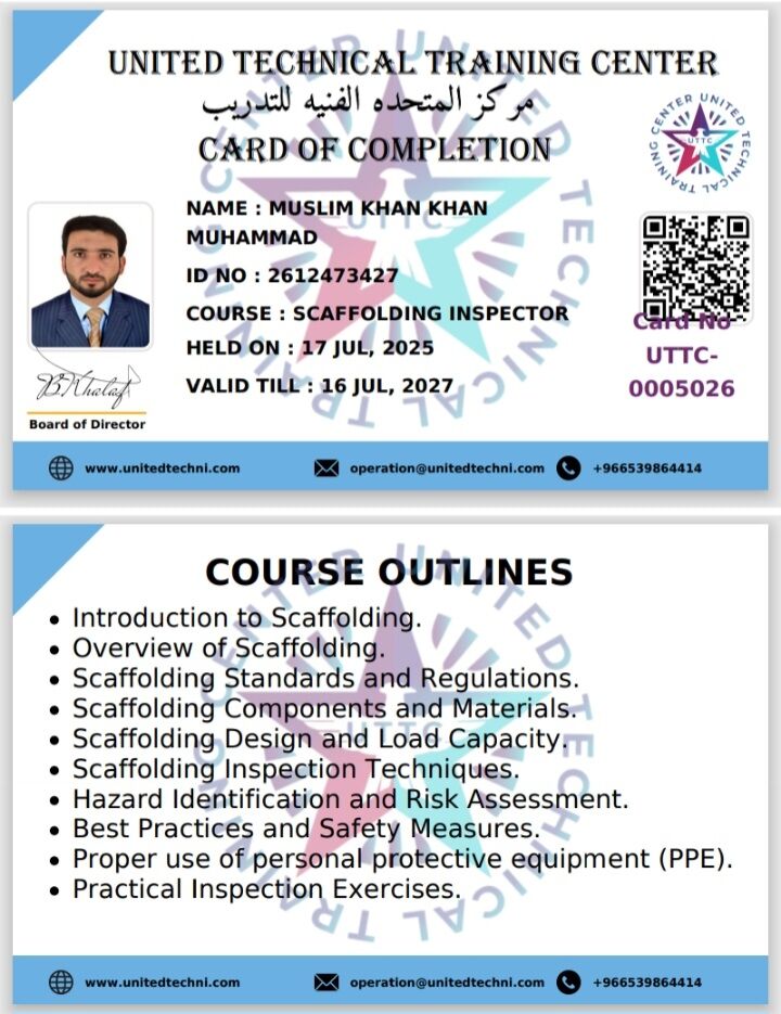 Jubail, Job Seekers, Scaffolding Inspector