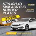 Stylish 4D 5MM Acrylic Number Plates For Modern Cars