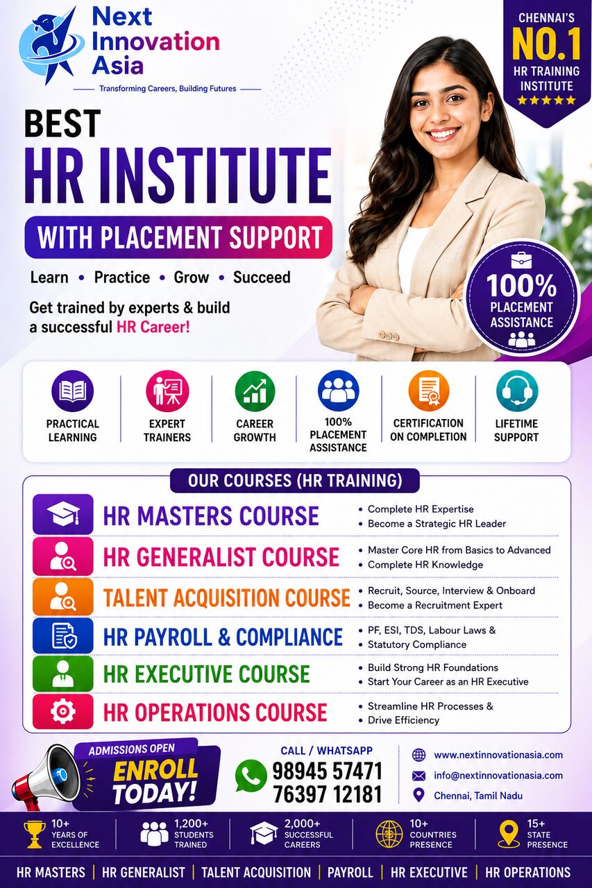 Chennai, Lessons Offered, Best Hr Academy With Placement Support