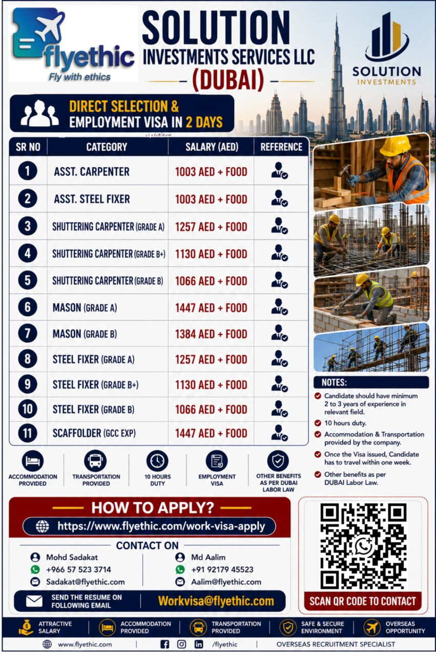 Dubai, Jobs, Hiring For Dubai