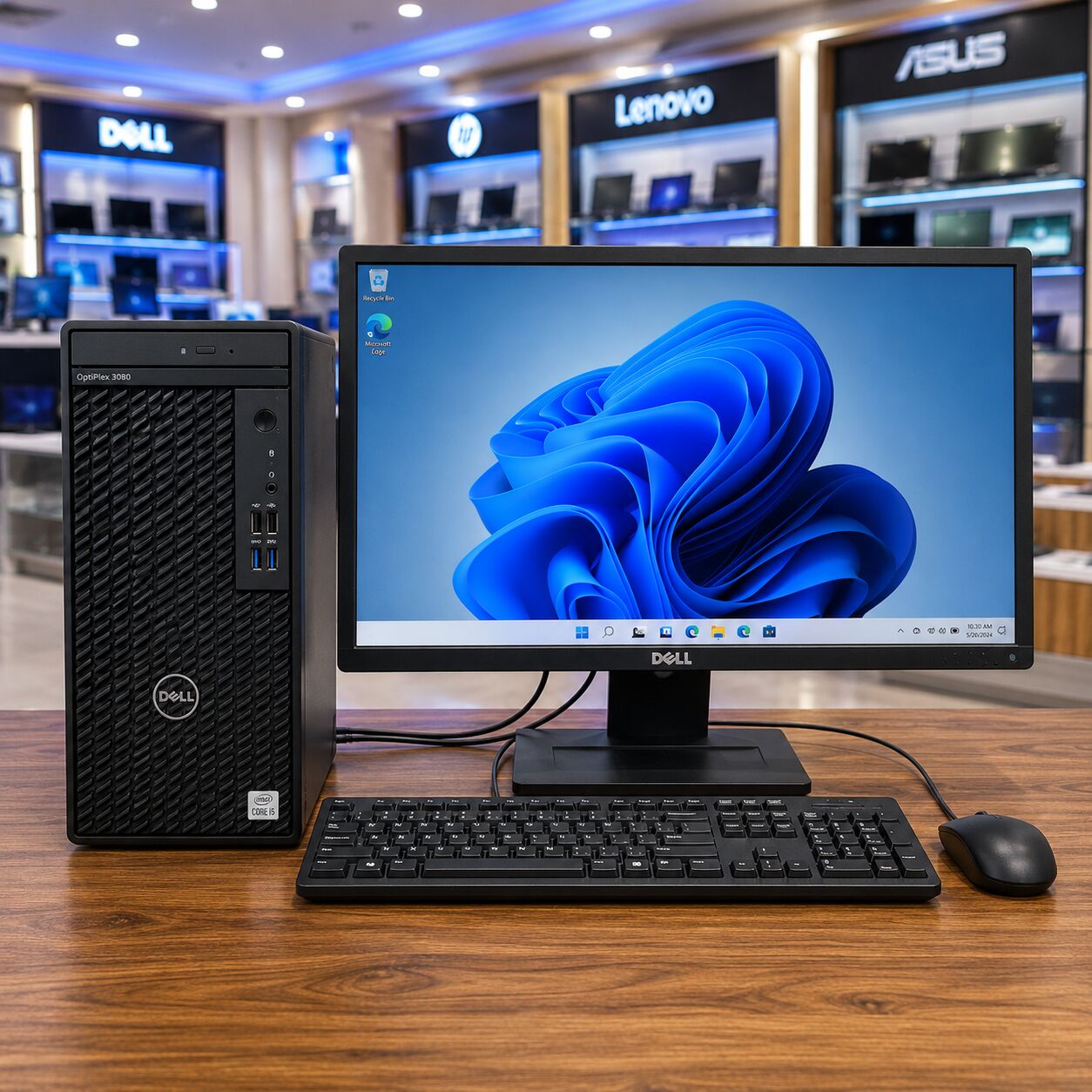 Muharraq, Computers, BHD 88,  10th Generation DELL Core I5 Computer Set With DELL Wide Monitor 8GB DDR4 RAM + 256GB M.2