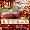 Celebrate Our 20th Anniversary And Enjoy 20% OFF On All Our Rooms