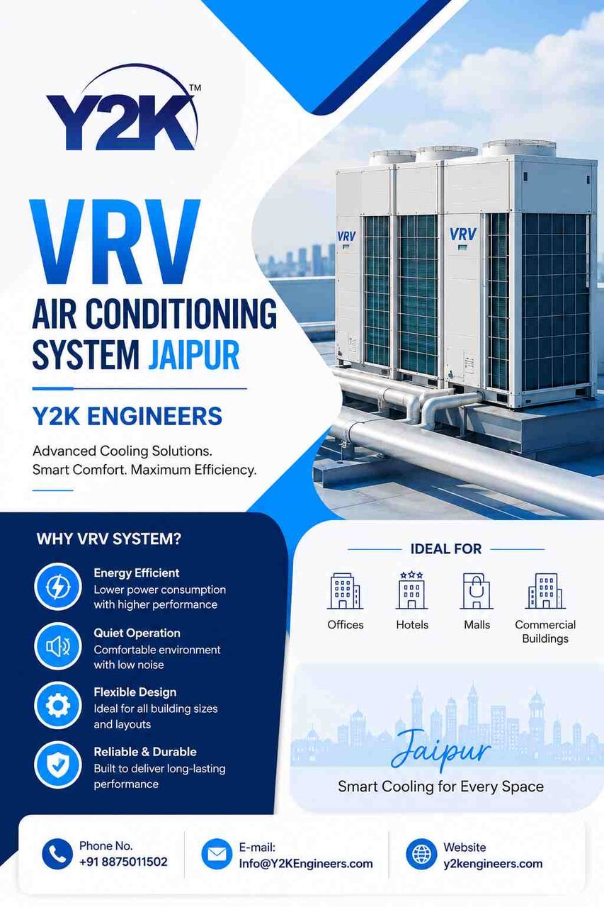 Jaipur, Air Conditioning, VRV Air Conditioning System Jaipur | Y2K Engineers