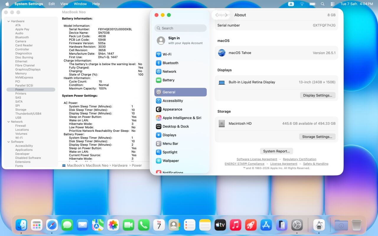 Riyadh, Computers, SAR 2999,  MacBook Neo Blue Finger Print13 Inch 2026 A18 Pro RAM 8GB SSD 512 GB B.C 15(100)
