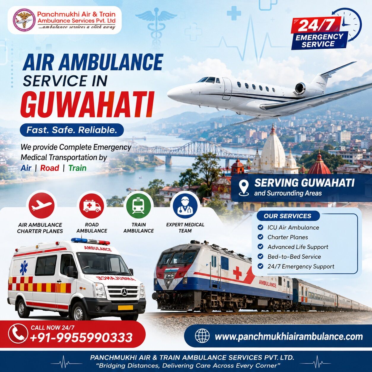 Ranchi, Health, Book The Panchmukhi Air Ambulance Service In Guwahati With Life Care Medical Care