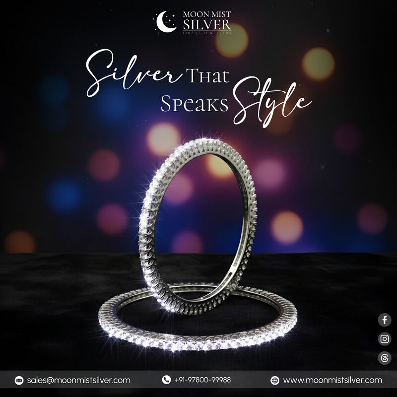 Dubai, Fashion & Design, Buy Elegant Silver Bangles Online For Weddings And Daily Wear