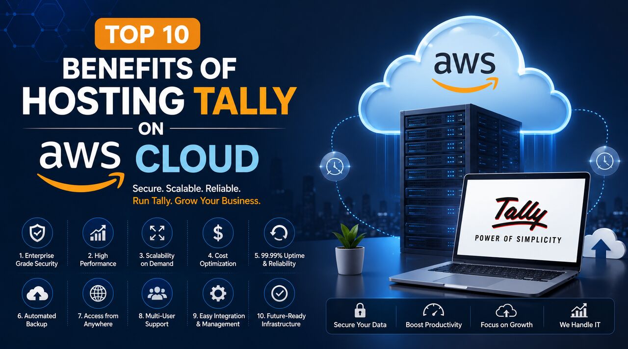 Noida, Computer, Top 10 Benefits Of Hosting Tally On AWS Cloud