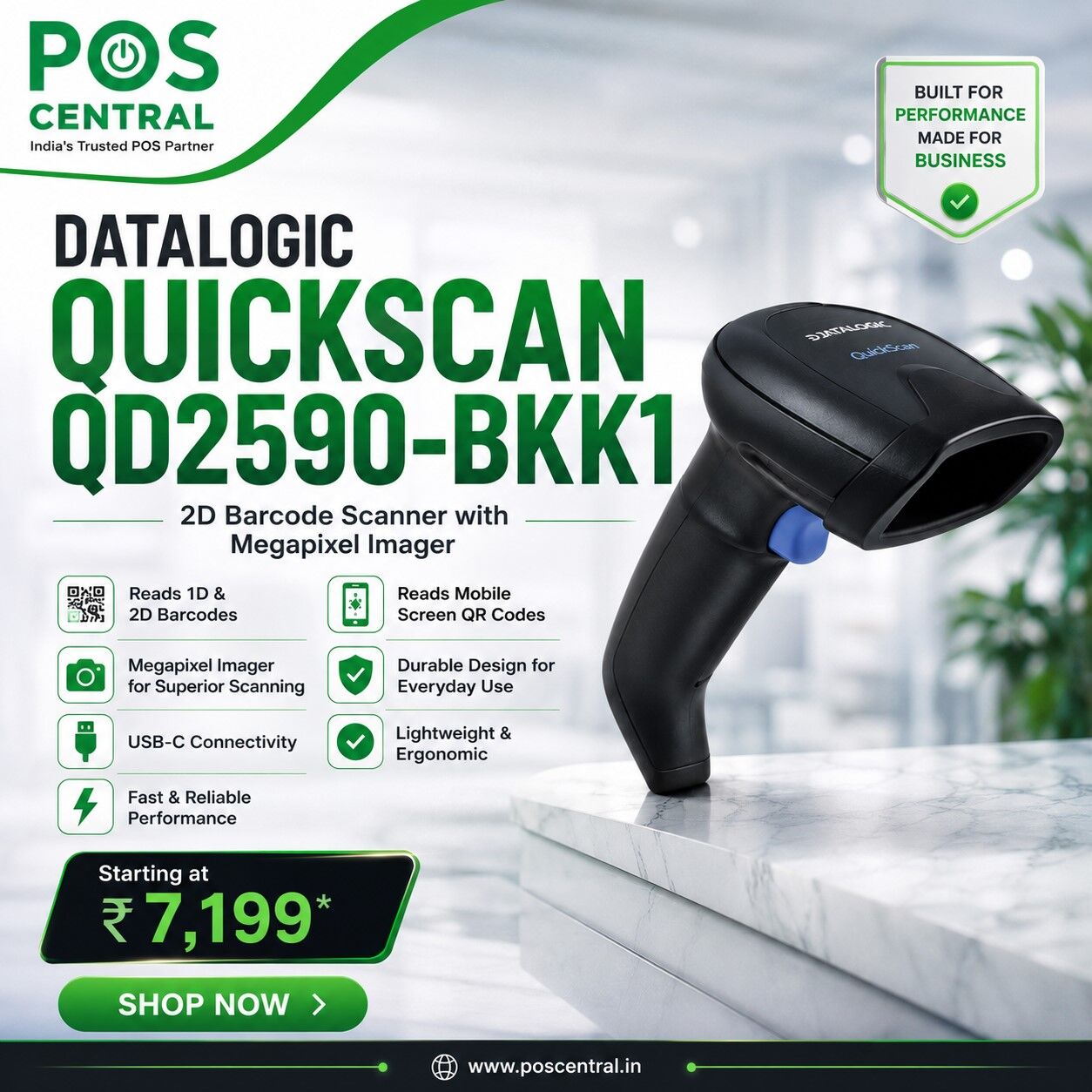 Noida, Computers, INR 6199,  Buy Datalogic QD2590 2D Barcode Scanner USB &ndash; Black