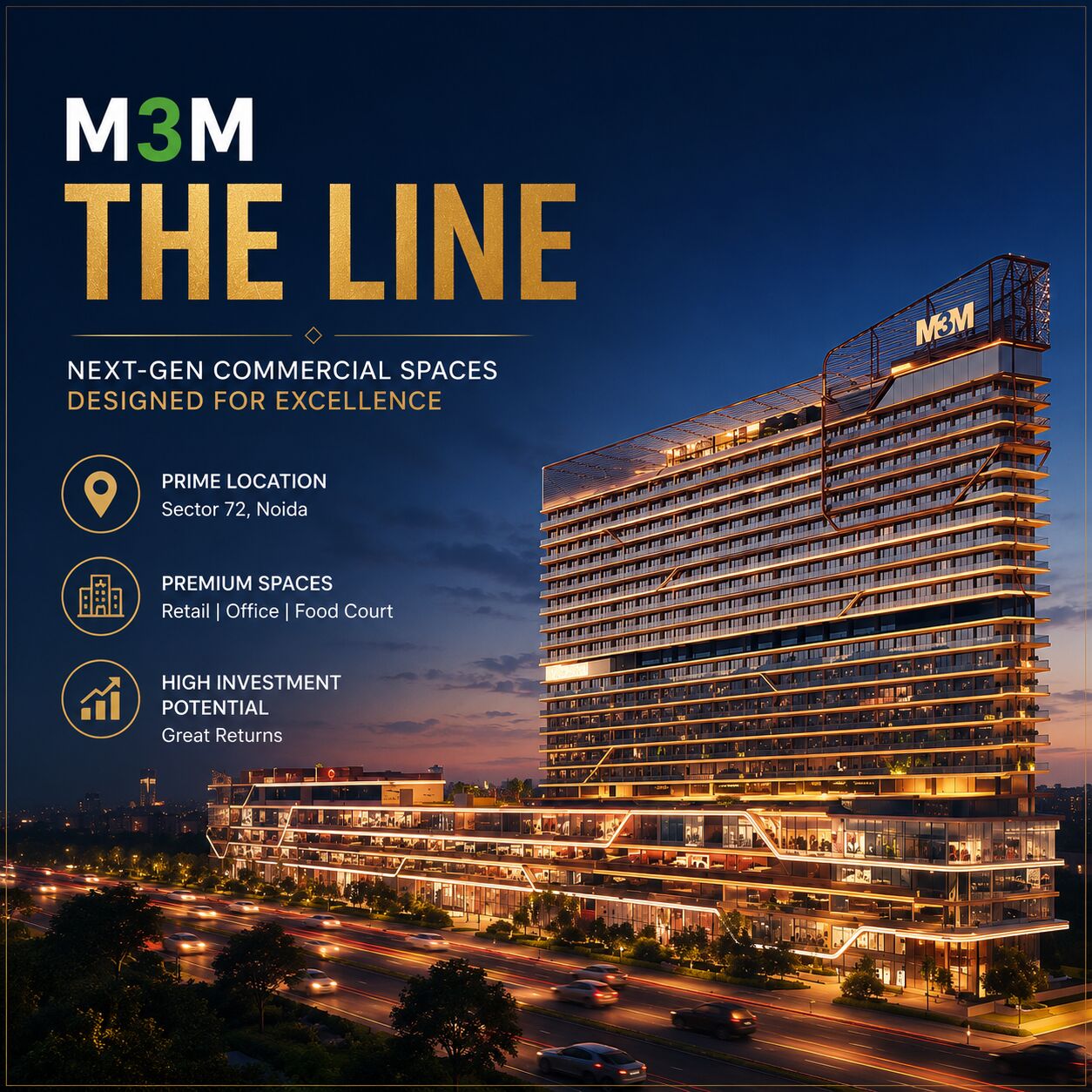 Lucknow, Shops, M3M The Line &ndash; Smart Commercial Investment In Noida