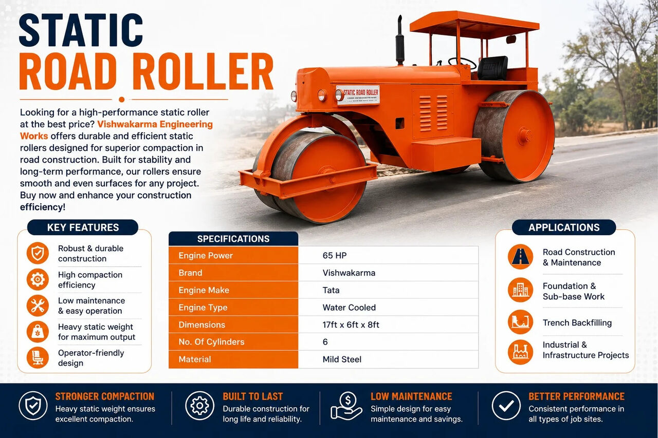 New Delhi, Industrial Machinery, Road Roller Price In India - Trusted Vishwakarma Engineering Works