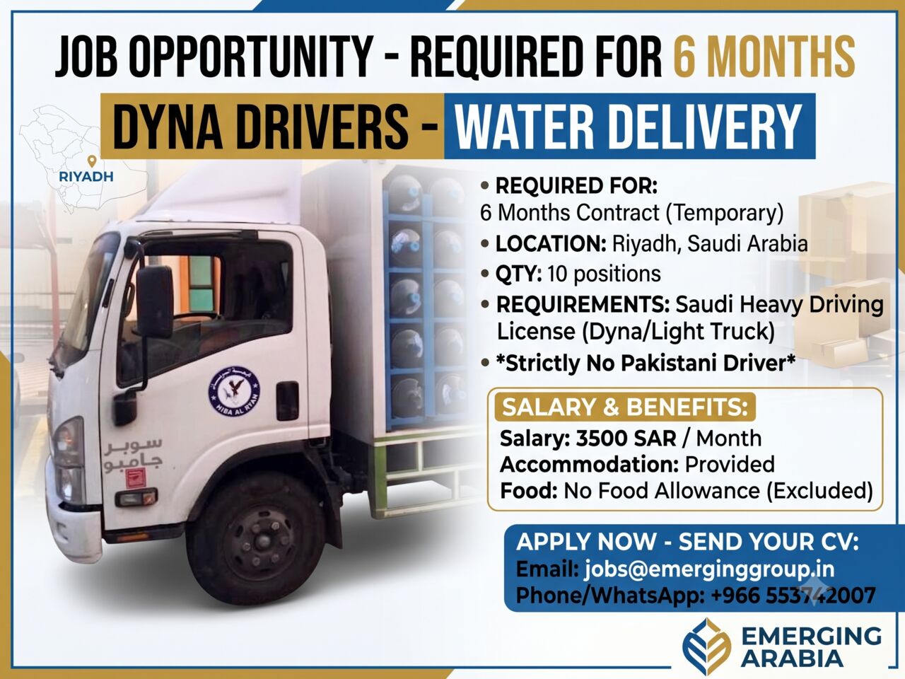 Riyadh, Jobs, Dyna Driver &ndash; Saudi License | 6-Month Project | Riyadh