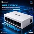 QAR 26,  Secuview 5-Port Plastic Ethernet Switch | Fast & Stable 100Mbps.