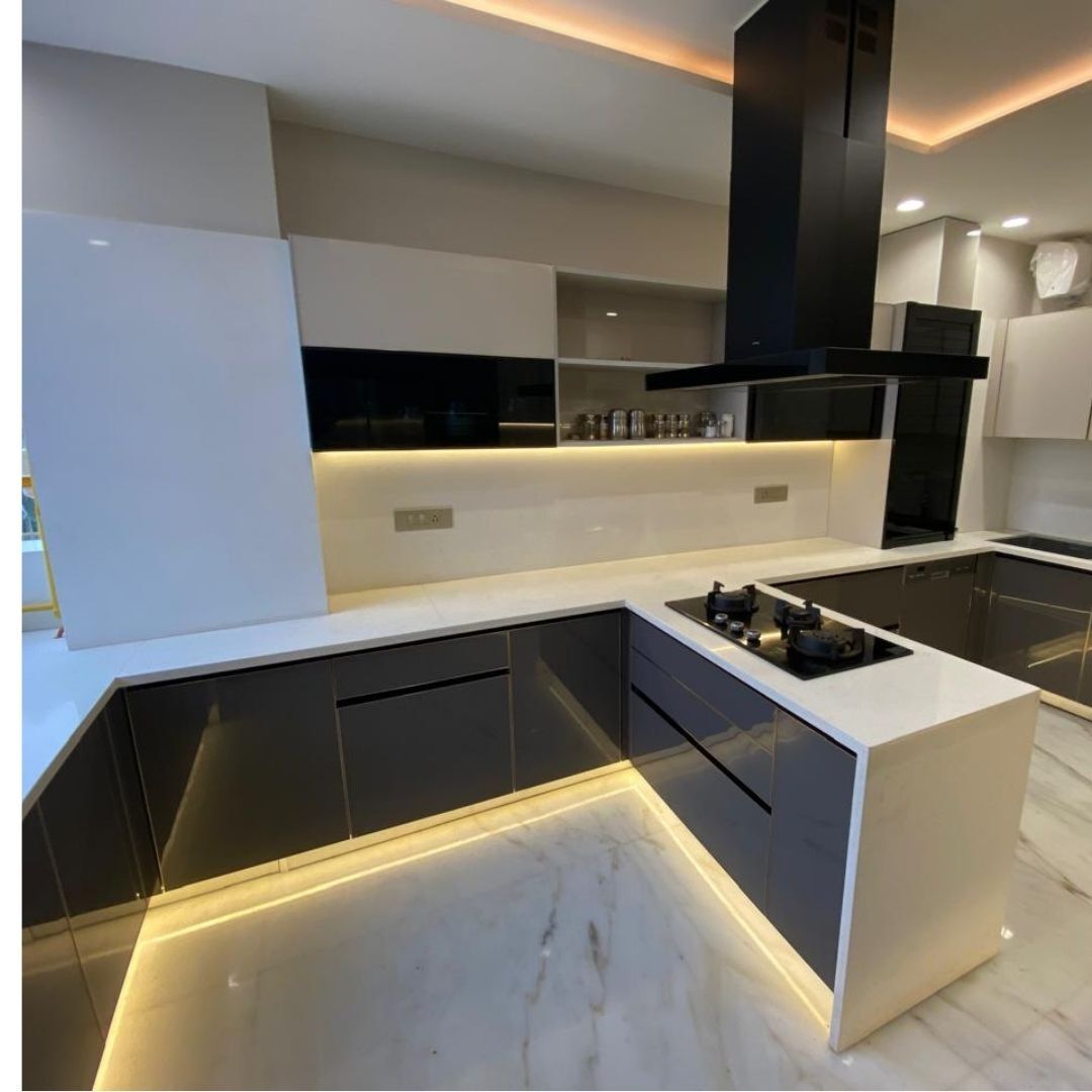 Gurgaon, Interior Design, Premium Modular Kitchen With Elegant Finishes | Betula Kitchen