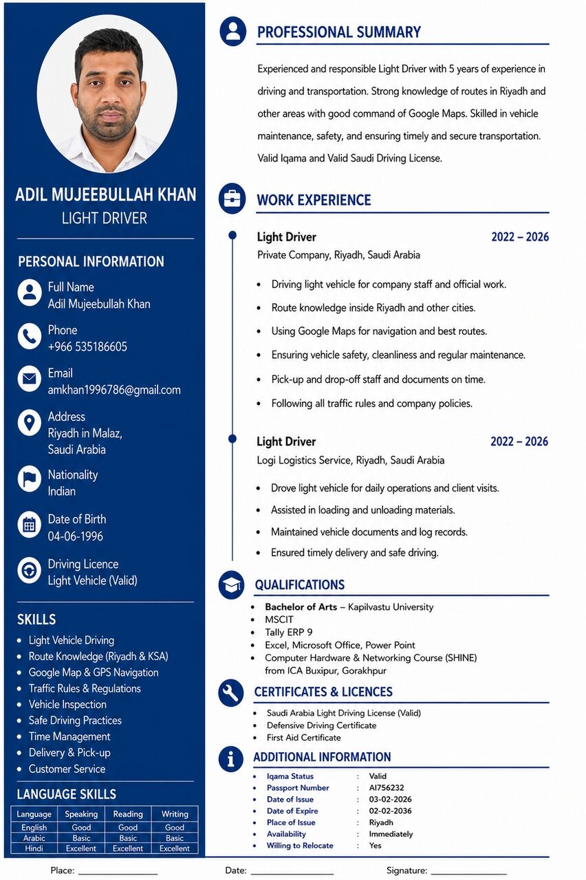 Riyadh, Job Seekers, Driver