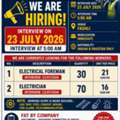 Urgent Requirement Electrician Foreman,