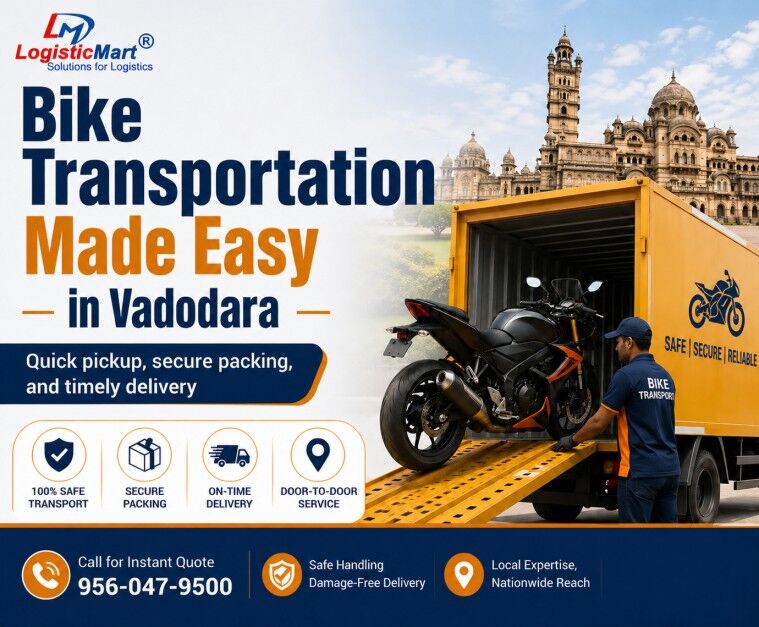Vadodara, Logistics, Bike Transport In Vadodara - Bike Shifting Charges