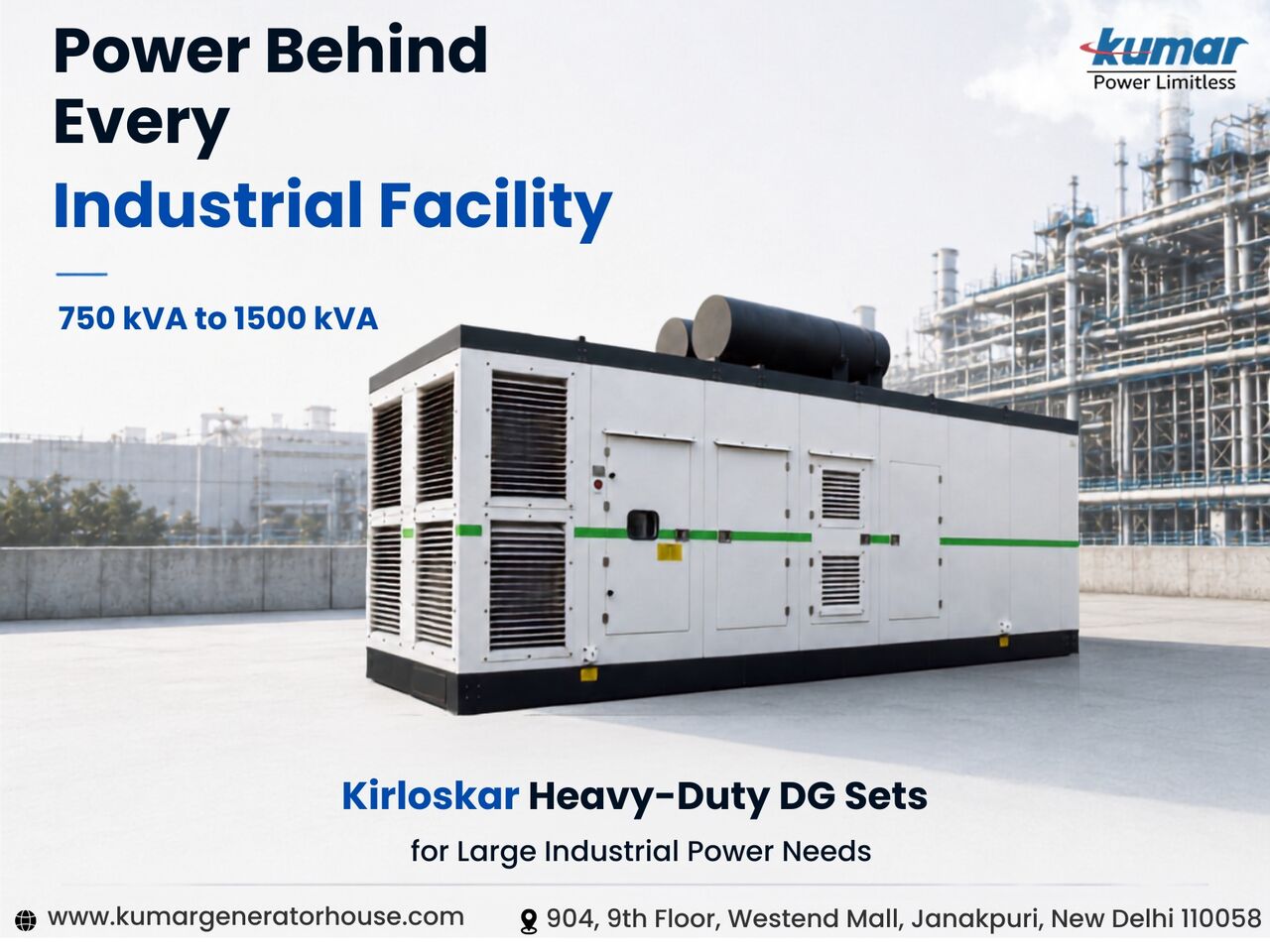 New Delhi, Industrial Machinery, Kirloskar Diesel Generators CPCB IV For Large Industrial Sector