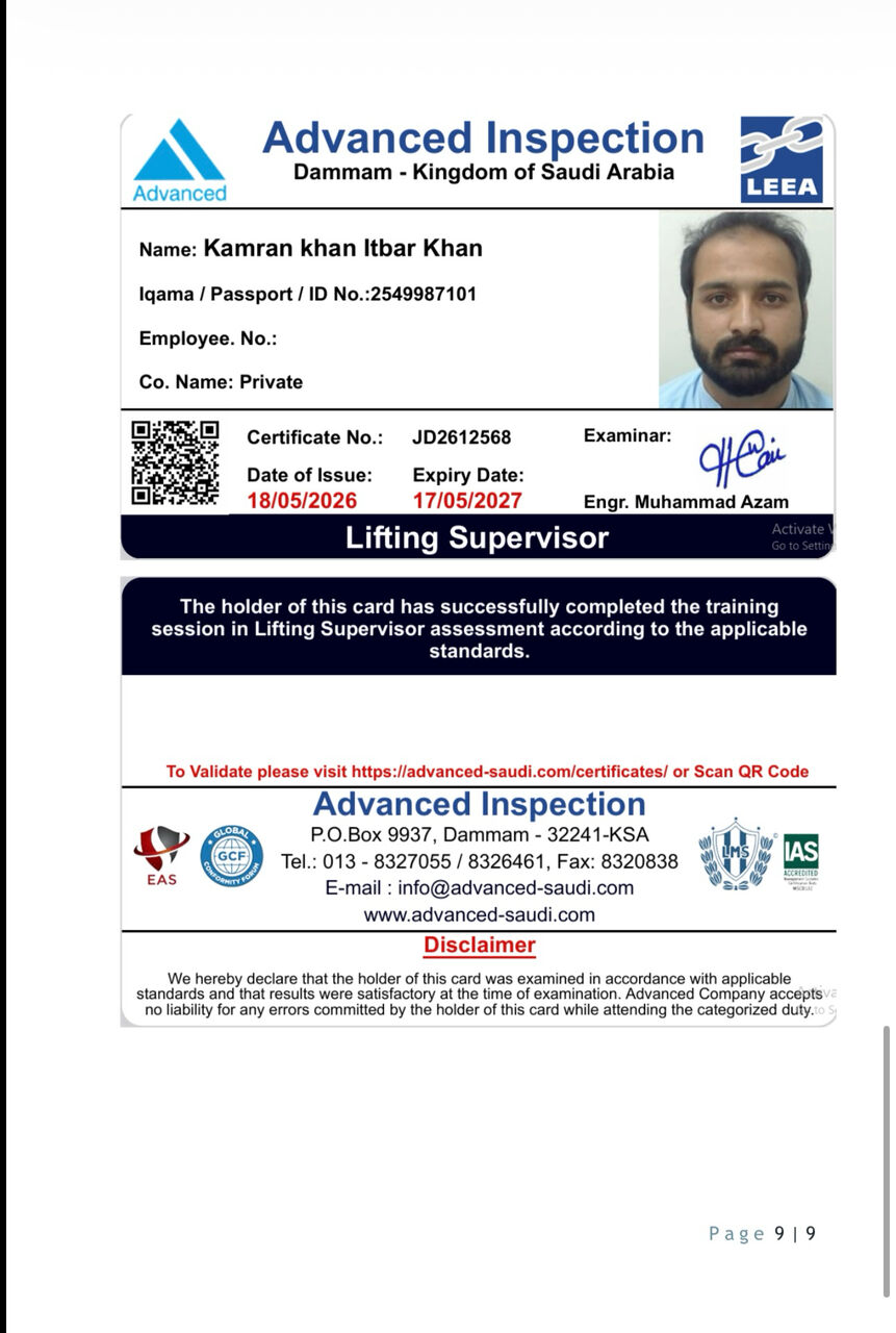 Jeddah, Job Seekers, Lifting Supervisor