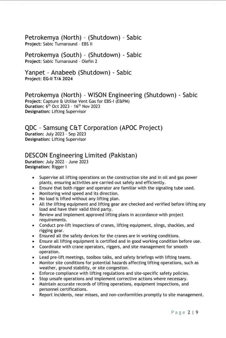 Jeddah, Job Seekers, Lifting Supervisor