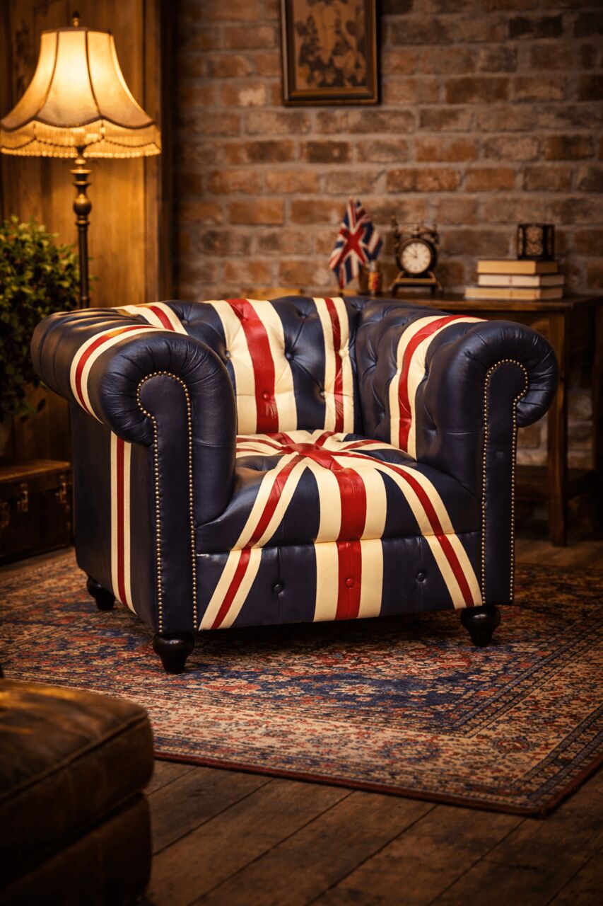 London, Furniture, Eur 688,  Kingsford Cognac Brown Top Grain Buffalo Leather Chesterfield Sofa &ndash; Premium Leather Luxur