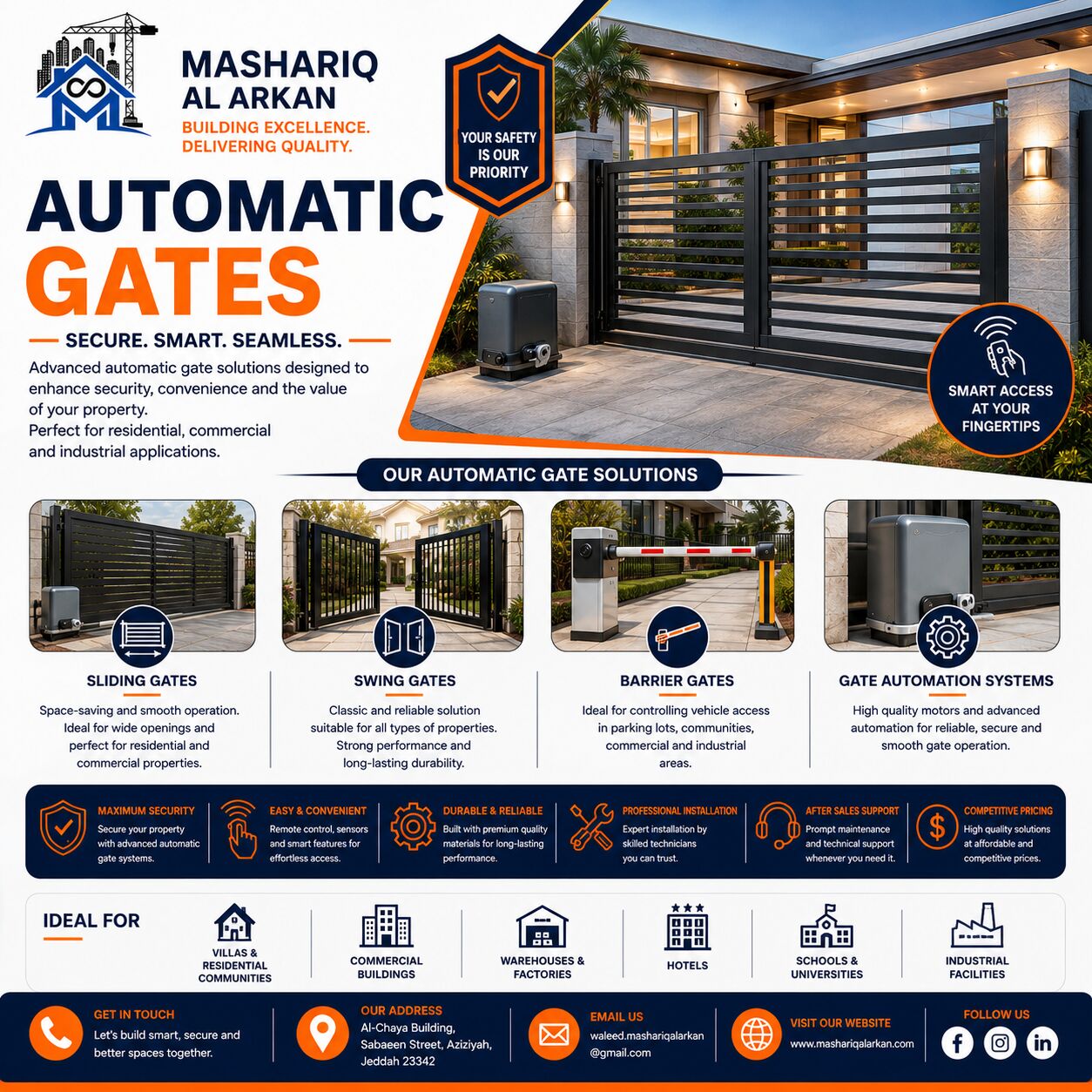 Jeddah, Construction, Automatic Gate Supply, Installation & Maintenance | Jeddah
