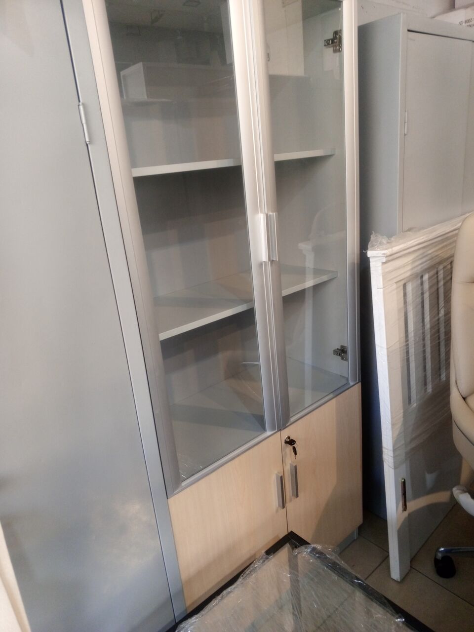 Jubail, Furniture, SAR 1250,  New Cotton Pack  Two Glass Door Cupboard For Sell