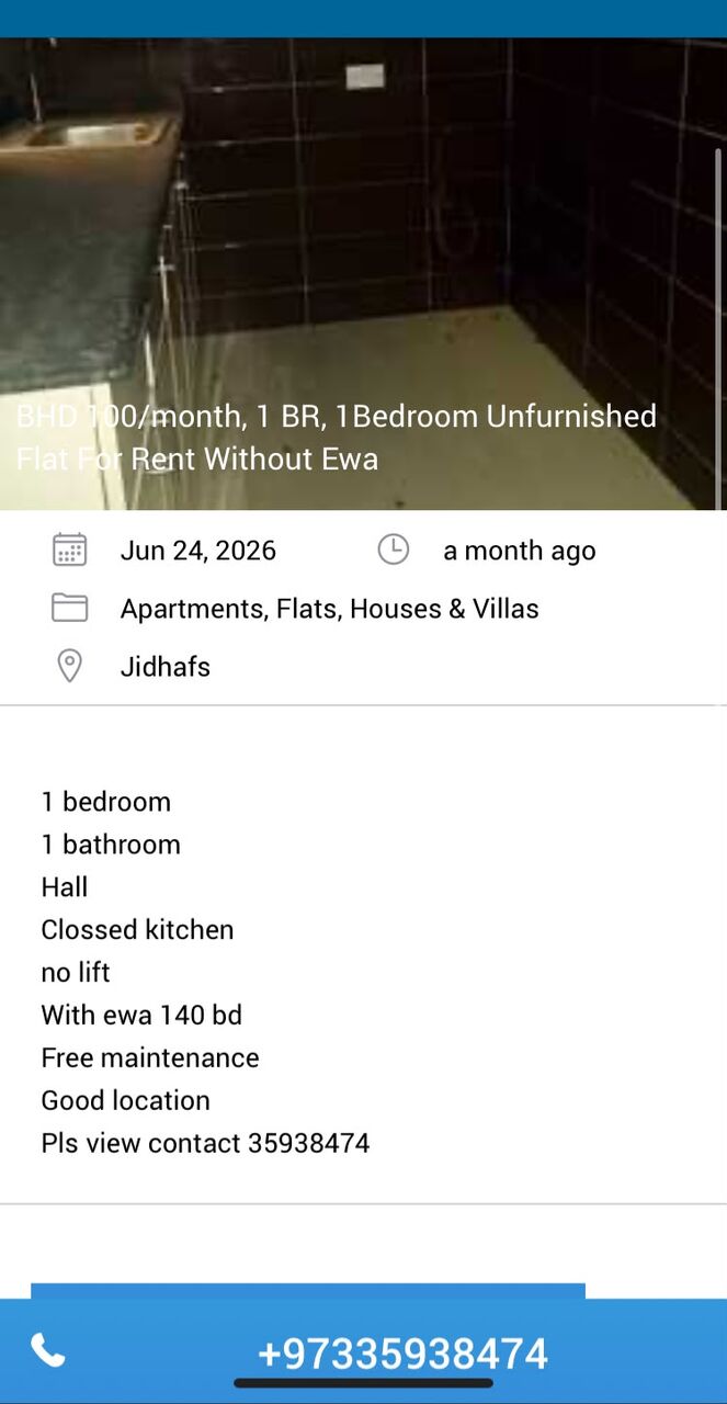 Hoora, Apartments, Flats, Houses & Villas, BHD 180/month,  2 BR,  2 Bedroom Semi Furnished Flat For Rent Ewa Under Owner Name