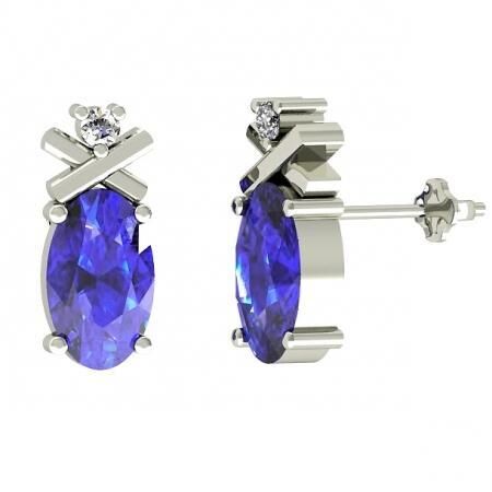 New York, Jewelry, USD 1107,  For Sale: Minimalist Oval Tanzanite Earrings For Everyday Luxury