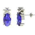 USD 1107,  For Sale: Minimalist Oval Tanzanite Earrings For Everyday Luxury