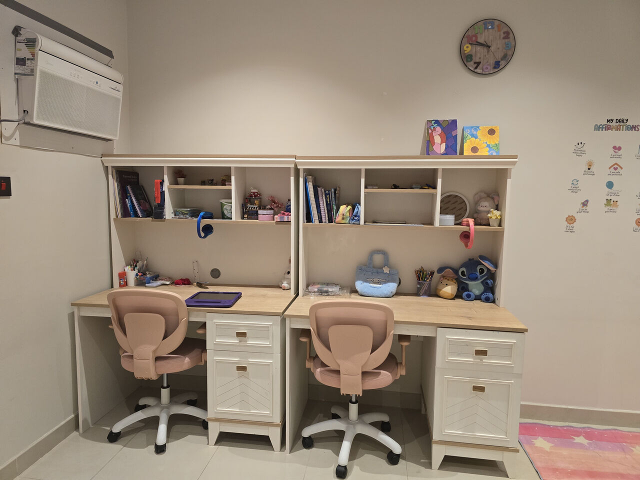Riyadh, Furniture, SAR 4120,  Kids Furniture: 2 X Study Table, 2 X Chairs, 2 X Wardrobe, 2 X Ikea Single Beds With Mattr