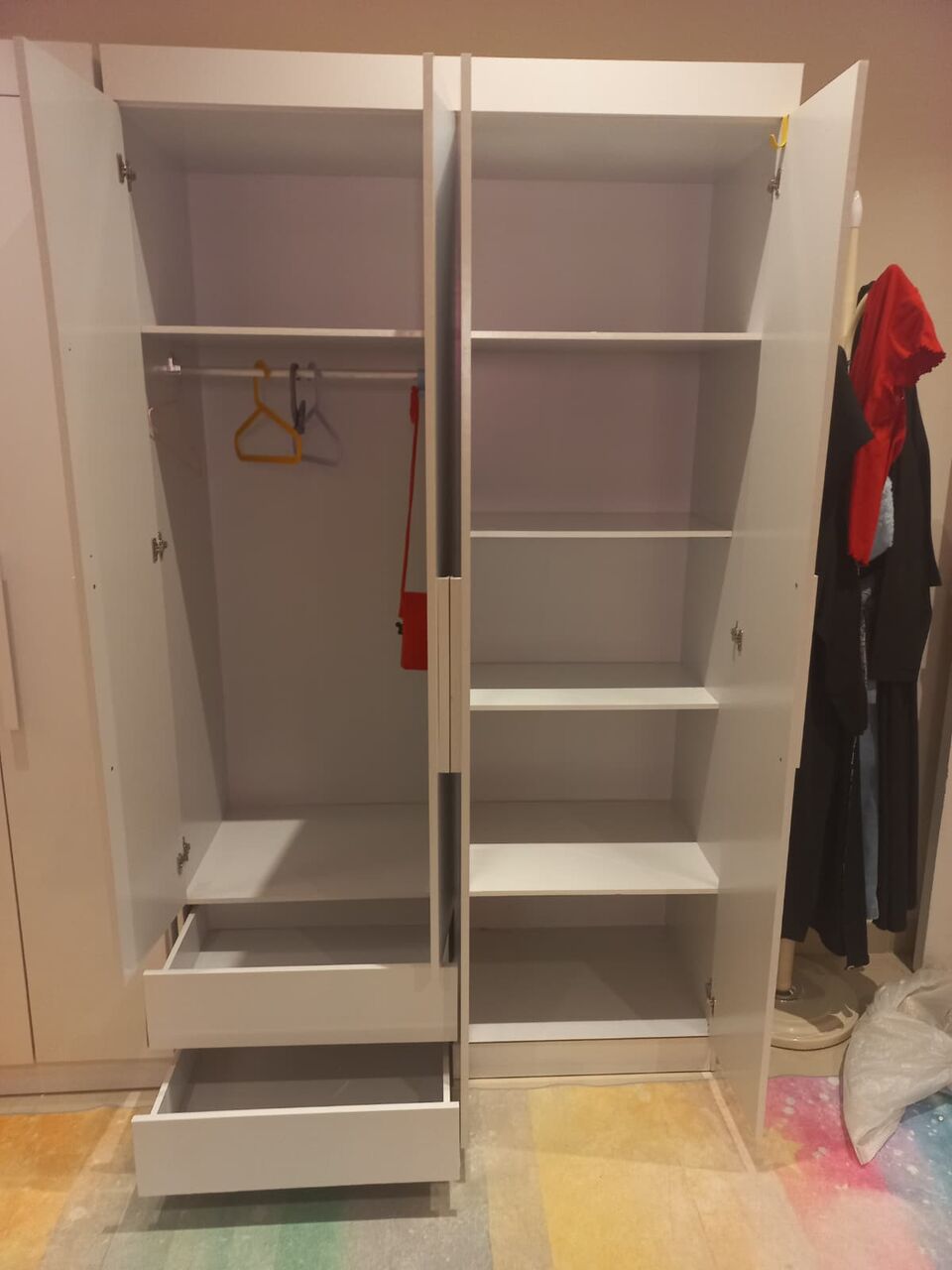 Riyadh, Furniture, SAR 4120,  Kids Furniture: 2 X Study Table, 2 X Chairs, 2 X Wardrobe, 2 X Ikea Single Beds With Mattr