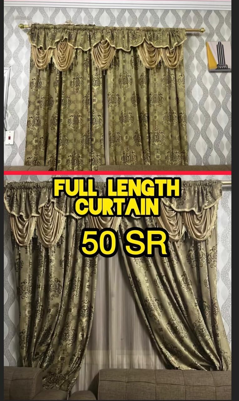 Jeddah, Furniture, SAR 1,  Red Curtains, Brown Curtains, 2 Large Plants, White Vanity, Large Table, Decoration Items