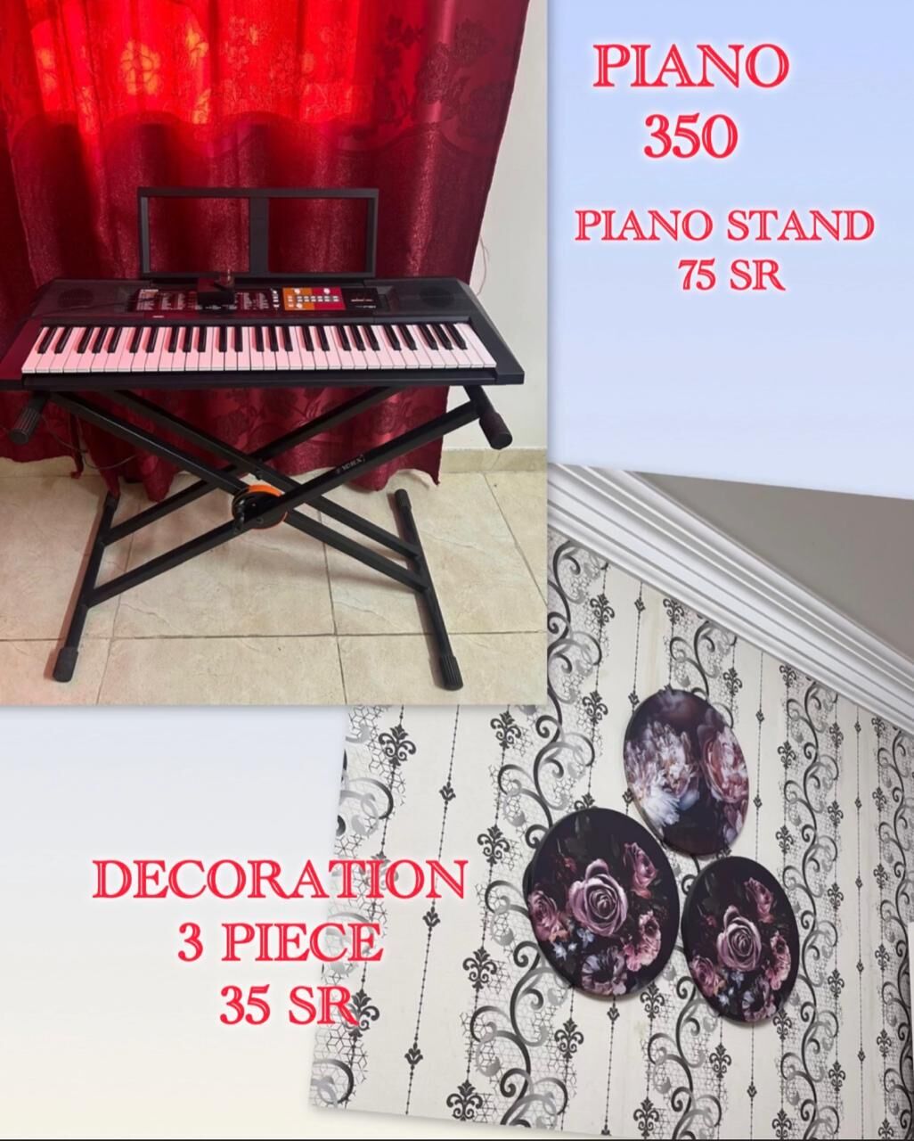 Jeddah, Furniture, Wooden Ladder Shelf, Wall Mirror, Shoe Rack, Indoor Plant, Piano Keyboard+stand,wall Decor