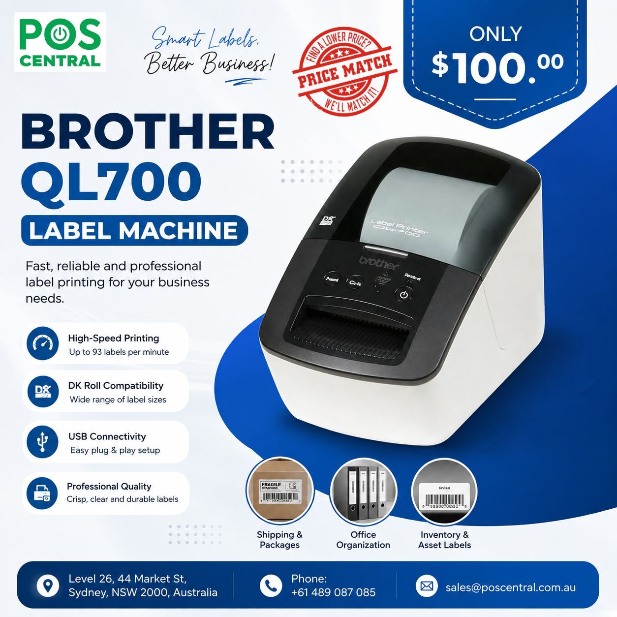 Sydney, Electronics, AUD 100,  Brother QL700 Label Machine &ndash; Fast Business Label Printer