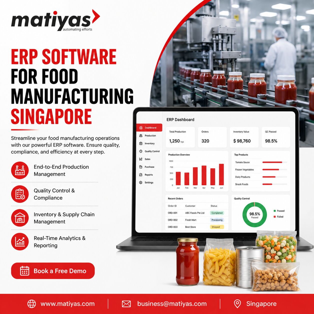 Singapore, Software, SGD 1,  ERP Software For Food Manufacturing Singapore | Matiyas Solutions