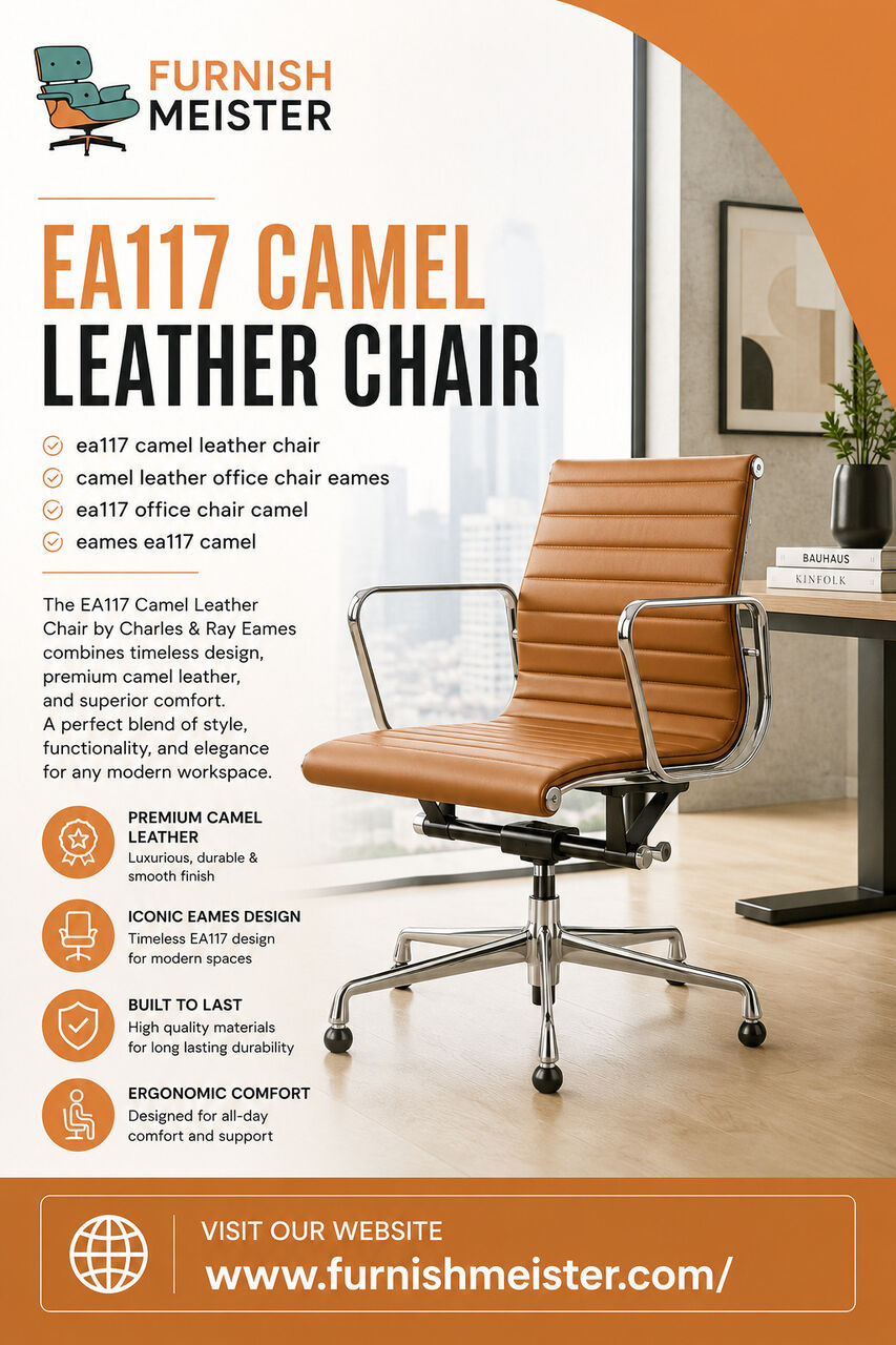 London, Furniture, Upgrade Your Workspace With An EA117 Camel Leather Chair
