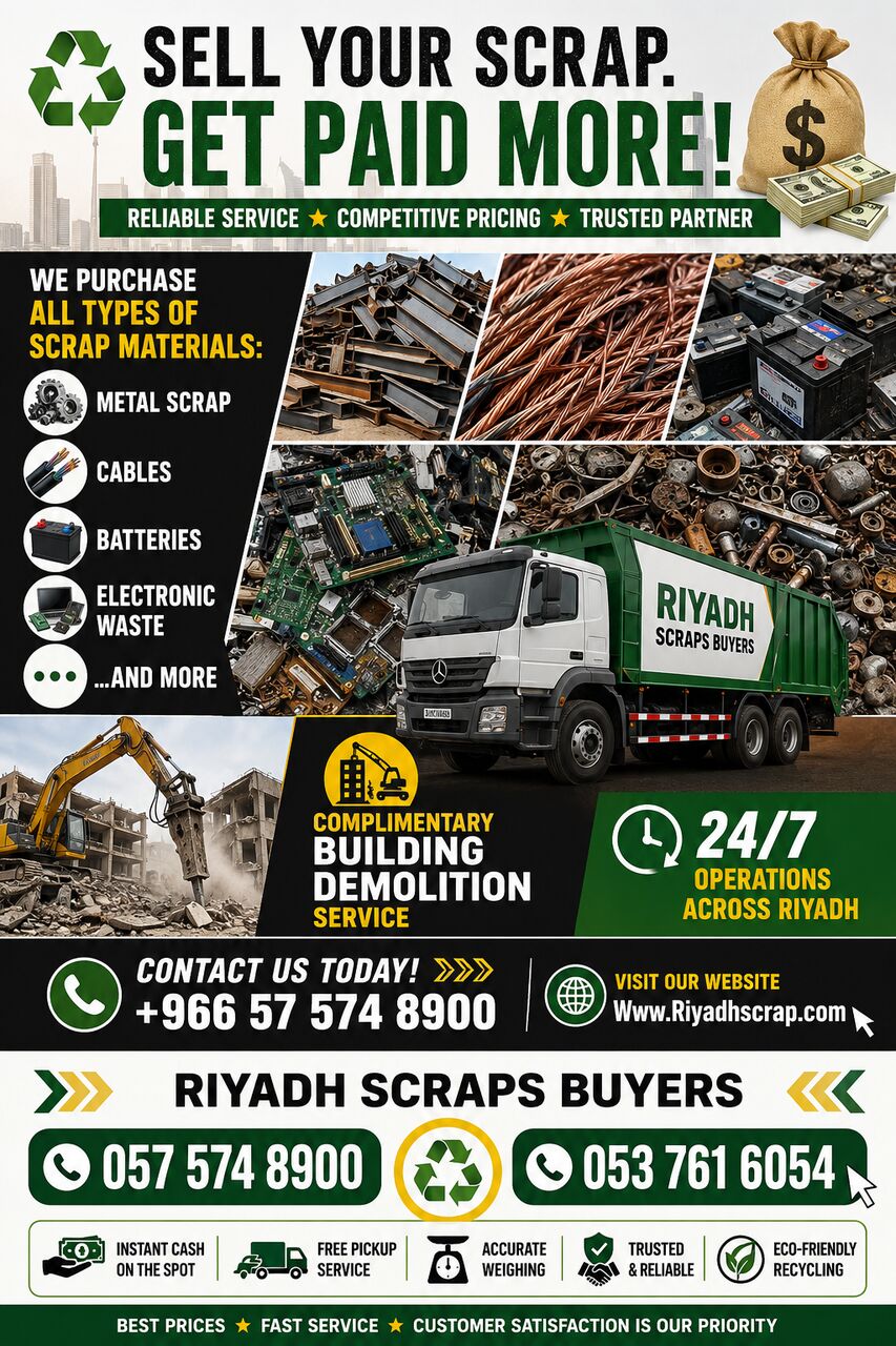 Al Malaz, Items Wanted, Metal Scraps Dealer Riyadh Scraps Buyer 0575748900