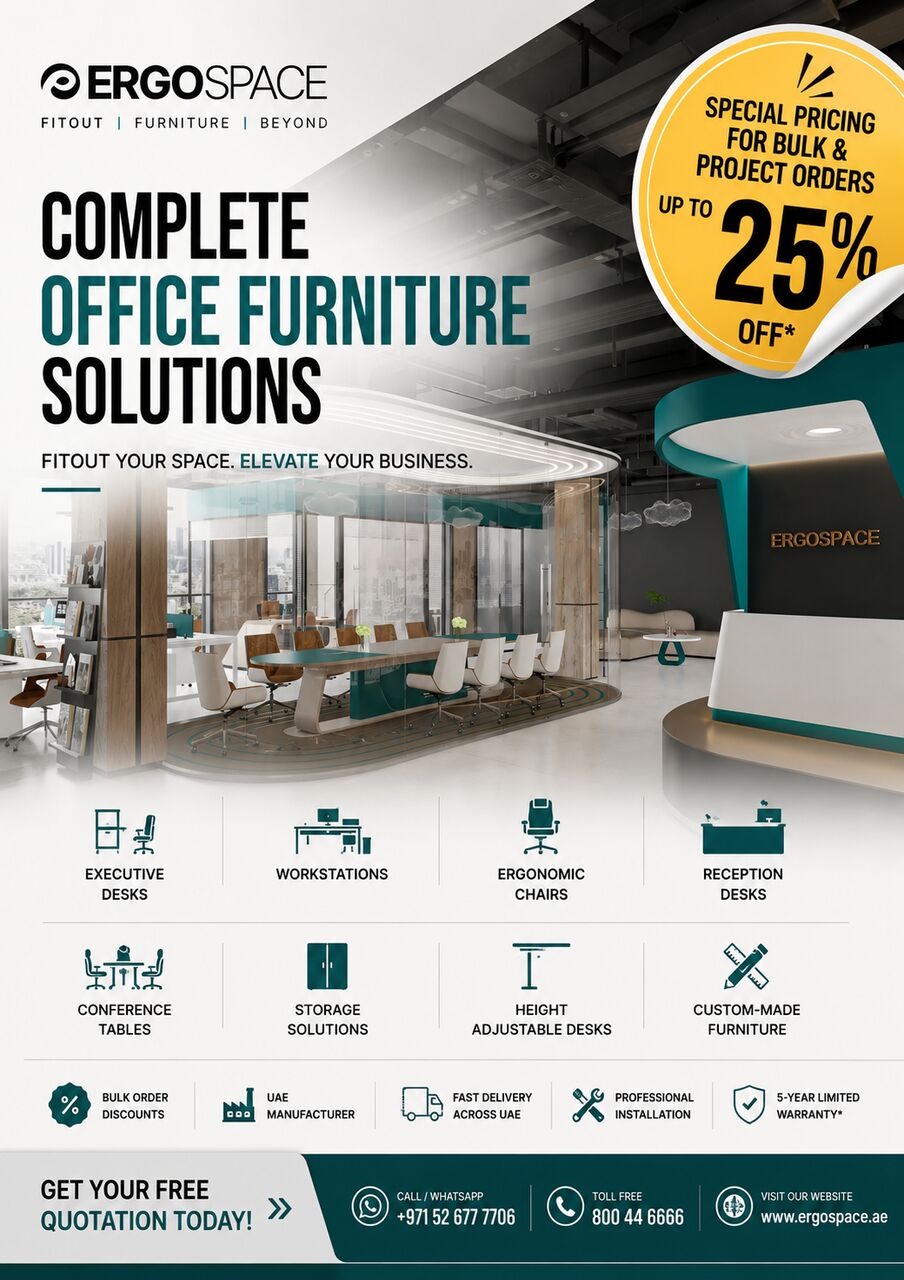 Dubai, Furniture, AED 5000,  Complete Office Furniture Setup | Bulk Order Discounts | Ergospace Dubai