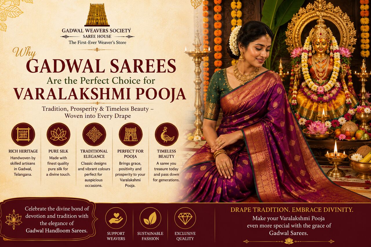 Hyderabad, Clothing & Accessories, INR 7000,  Authentic Gadwal Sarees &ndash; Buy Handloom Silk Sarees Online | Gadwal Weavers Society