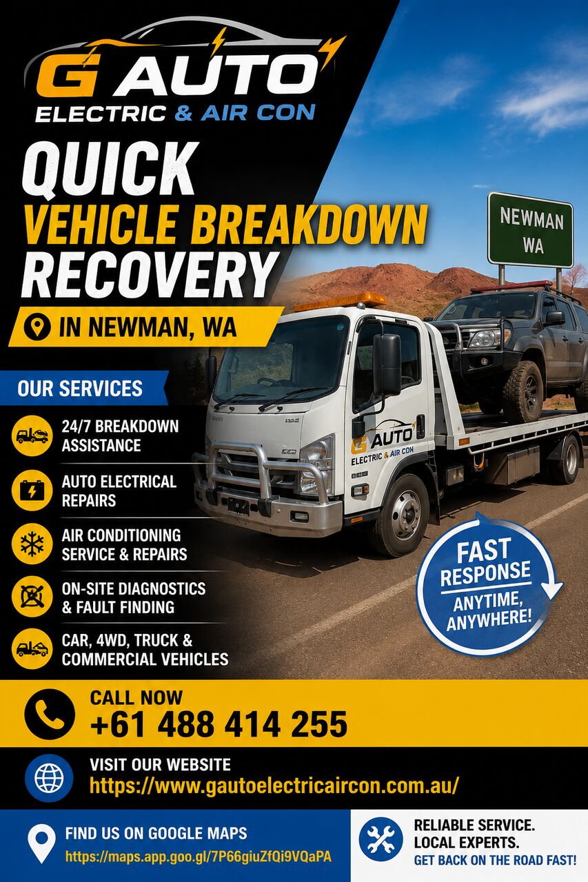 Perth, Automotive, Quick Vehicle Breakdown Recovery In Newman, WA