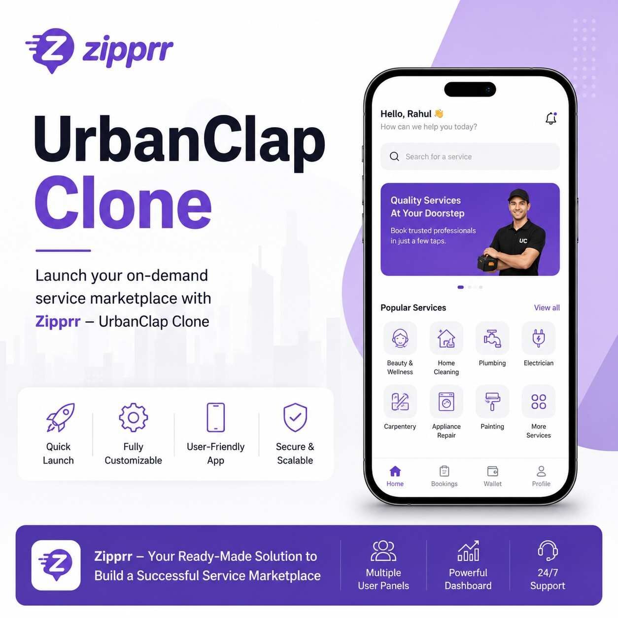 Toronto, Software, USD 490,  UrbanClap Clone Features? Zipprr