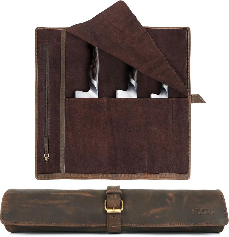 New York, Business, Leather Knife Roll 4 Slot
