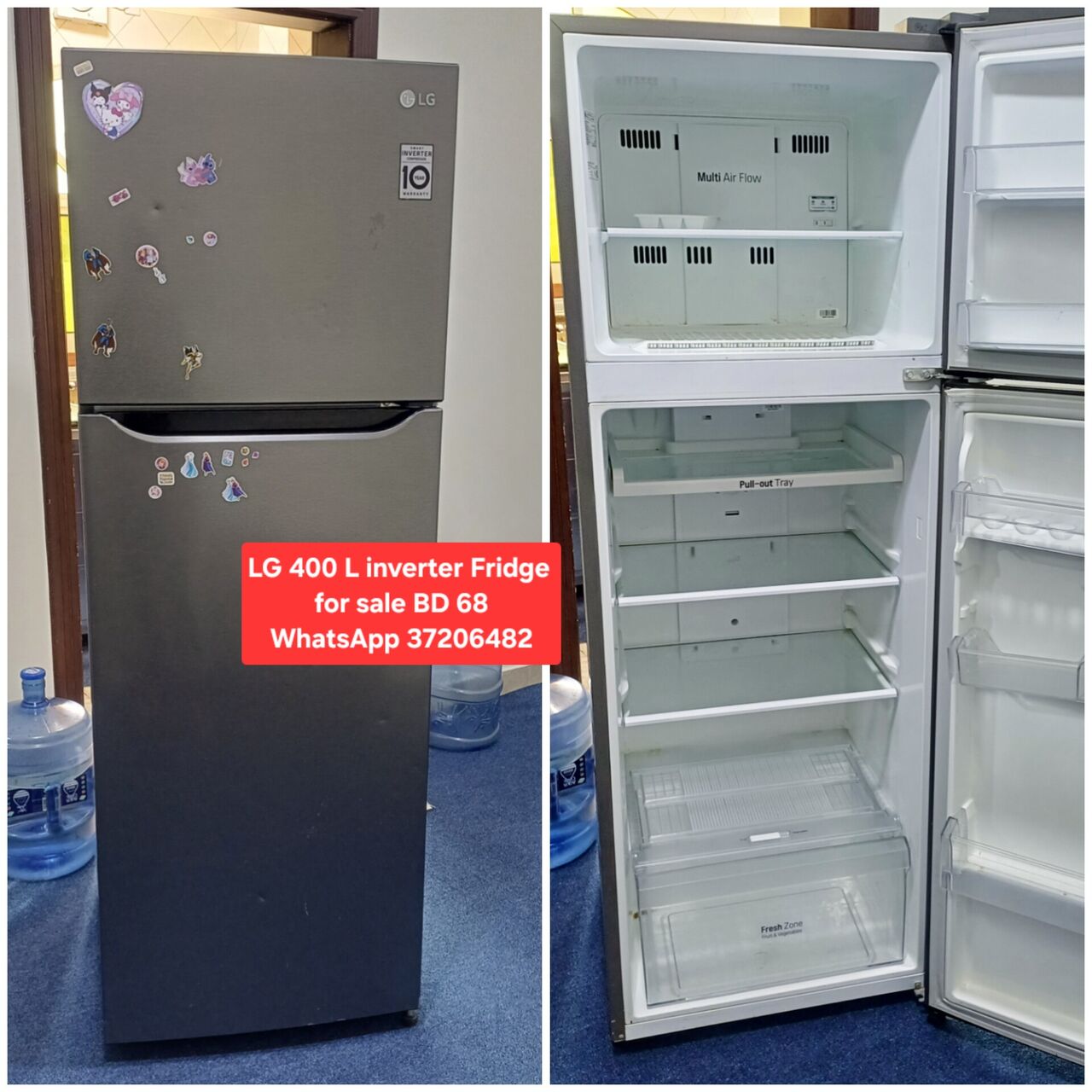 Manama, Appliances, BHD 68,  ✅️ 400 L LG Inverter Fridge For Sale In Good Condition With Delivery
