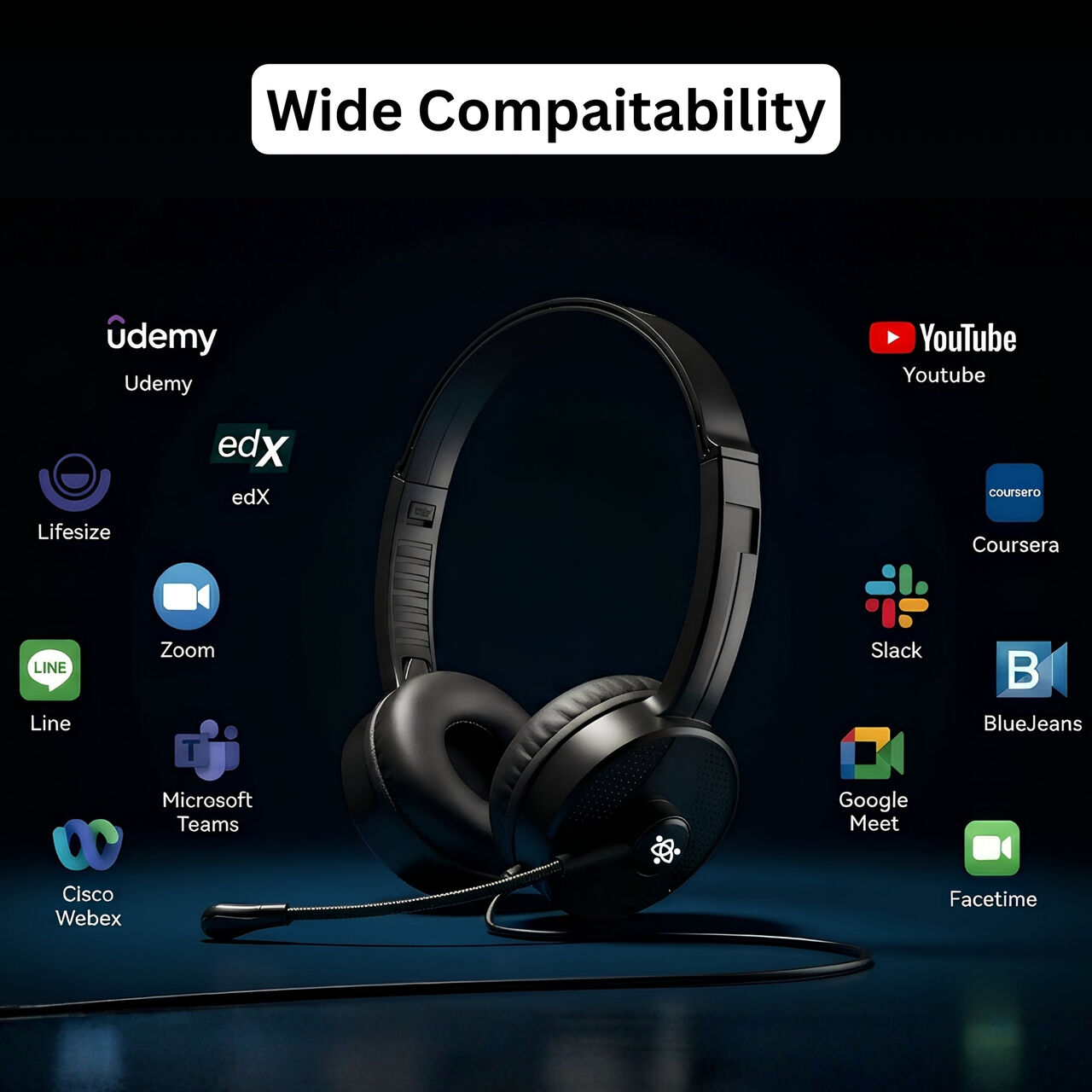 New Delhi, Electronics, INR 1239,  USB Headphones With Mic For Laptop & PC &ndash; Metaind MT50
